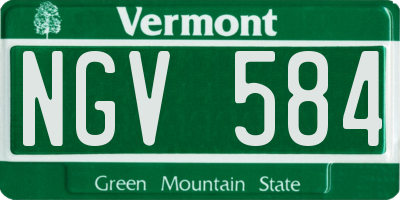 VT license plate NGV584