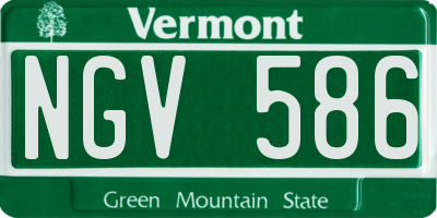 VT license plate NGV586
