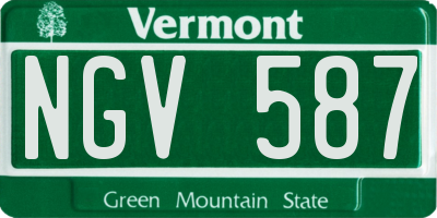 VT license plate NGV587