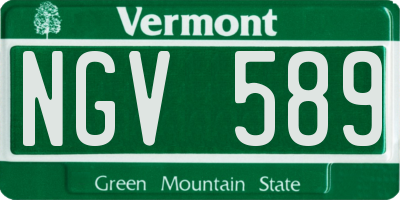 VT license plate NGV589