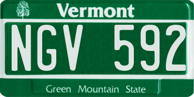 VT license plate NGV592