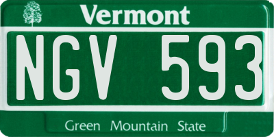 VT license plate NGV593