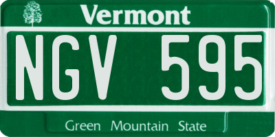 VT license plate NGV595