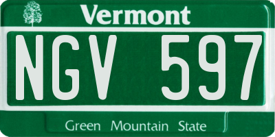 VT license plate NGV597