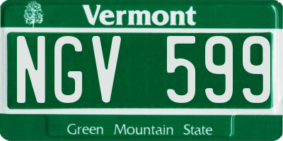VT license plate NGV599