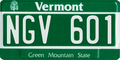 VT license plate NGV601
