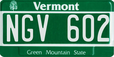 VT license plate NGV602