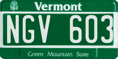 VT license plate NGV603