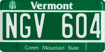 VT license plate NGV604