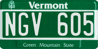 VT license plate NGV605