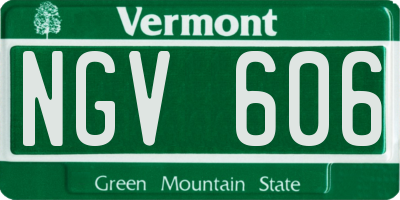 VT license plate NGV606