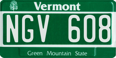 VT license plate NGV608