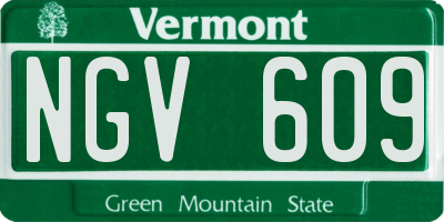 VT license plate NGV609