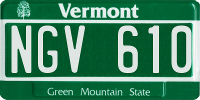 VT license plate NGV610