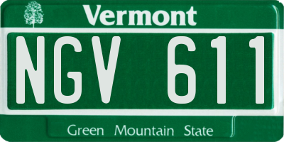 VT license plate NGV611