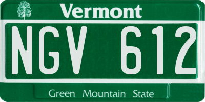 VT license plate NGV612