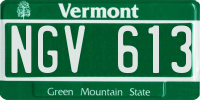 VT license plate NGV613