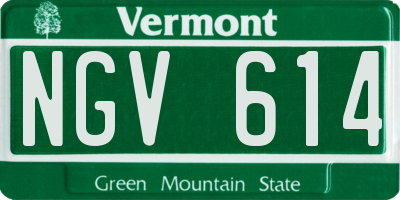 VT license plate NGV614