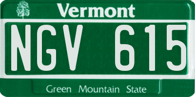 VT license plate NGV615