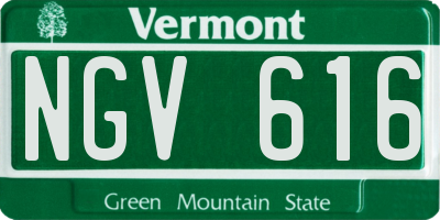 VT license plate NGV616