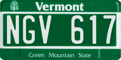 VT license plate NGV617