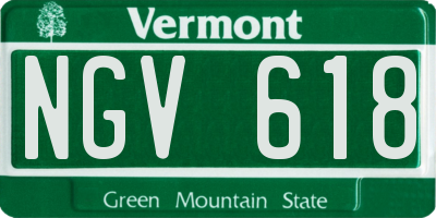 VT license plate NGV618