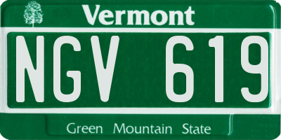 VT license plate NGV619