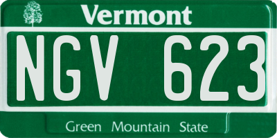 VT license plate NGV623