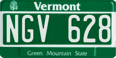 VT license plate NGV628