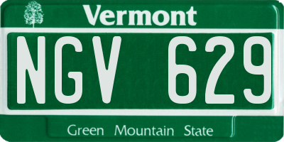 VT license plate NGV629
