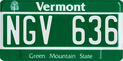 VT license plate NGV636