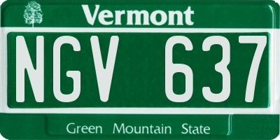VT license plate NGV637