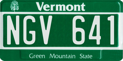 VT license plate NGV641