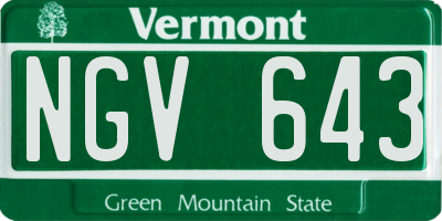 VT license plate NGV643