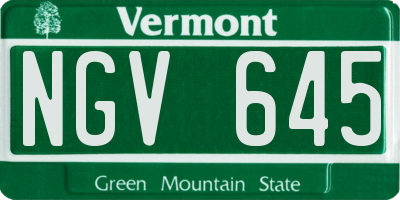 VT license plate NGV645