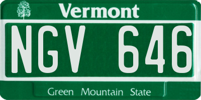 VT license plate NGV646