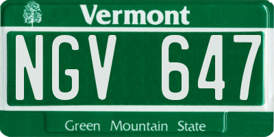 VT license plate NGV647