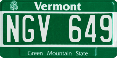 VT license plate NGV649