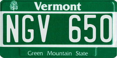 VT license plate NGV650