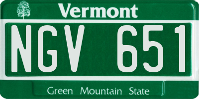 VT license plate NGV651