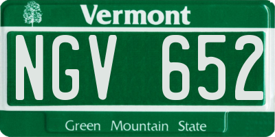 VT license plate NGV652