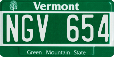 VT license plate NGV654