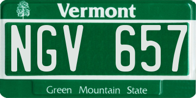 VT license plate NGV657