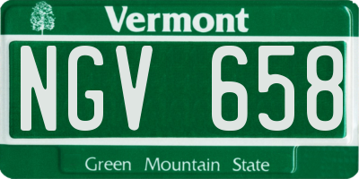VT license plate NGV658