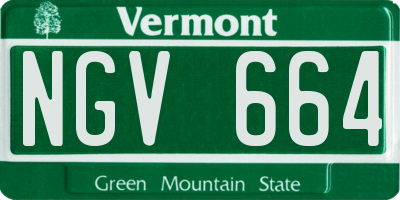 VT license plate NGV664