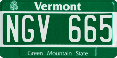 VT license plate NGV665