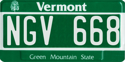 VT license plate NGV668
