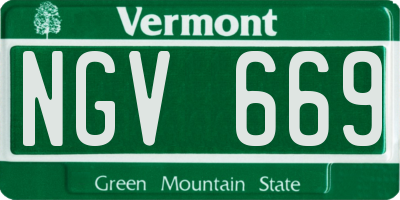 VT license plate NGV669