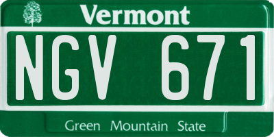 VT license plate NGV671