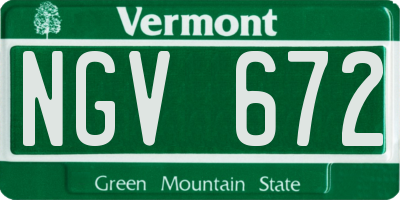 VT license plate NGV672